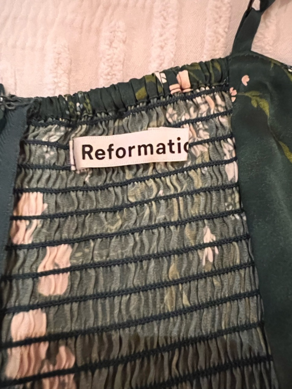Reformation Dark Green Floral Midi Slip Dress - Picture 3 of 4